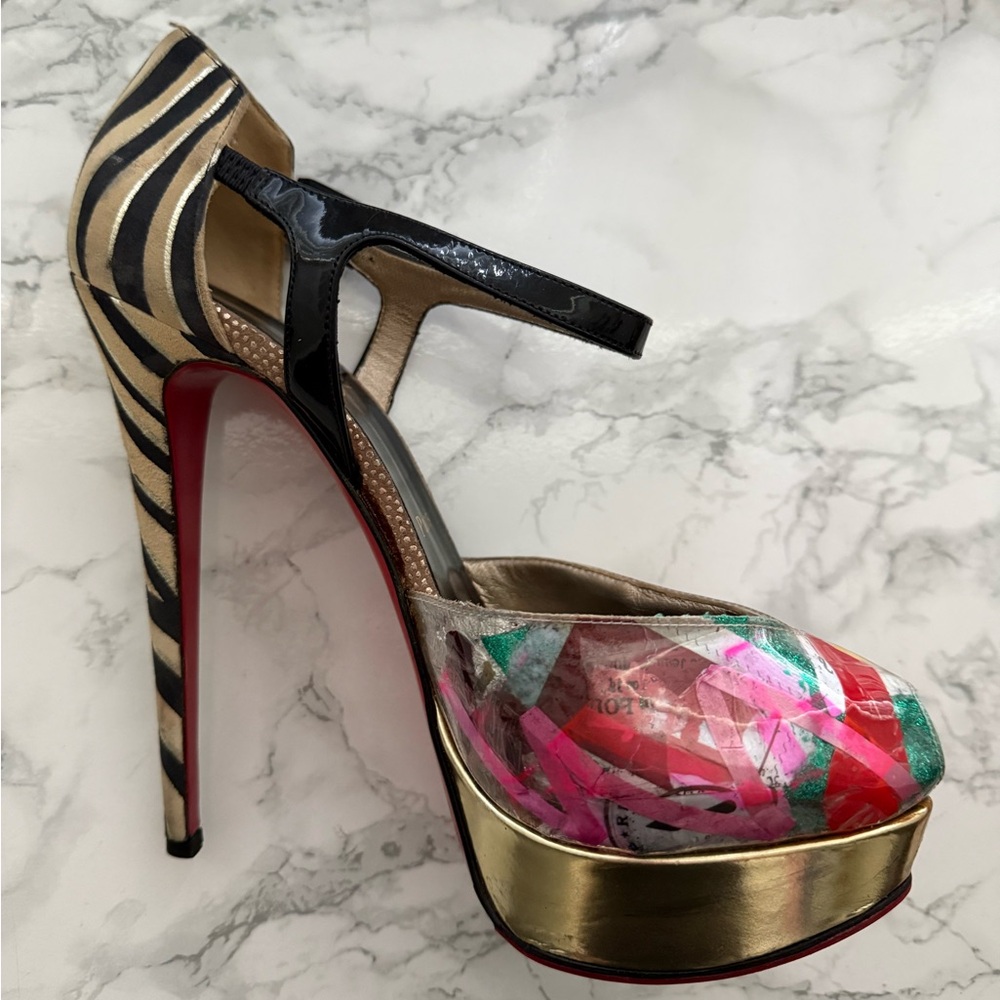 Christian Louboutin Artistic “Trash” Multicolor Heels - Picture 3 of 16